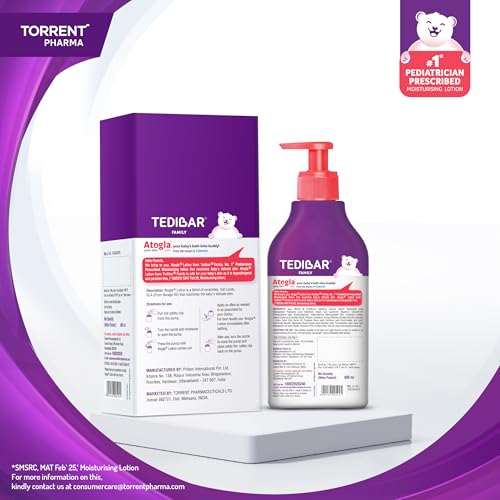 Atogla Baby Lotion 400ml from Tedibar Family with goodness of ceramides and oat lipids | No. 1* Pediatrician prescribed Moisturising Lotion- By Torrent Pharma - Image 3