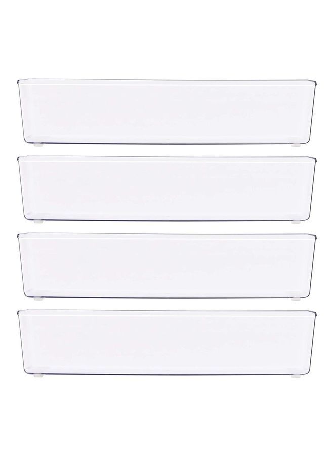 NIBEMINENT 4 Pack Plastic Drawer Organizers Clear - Image 1