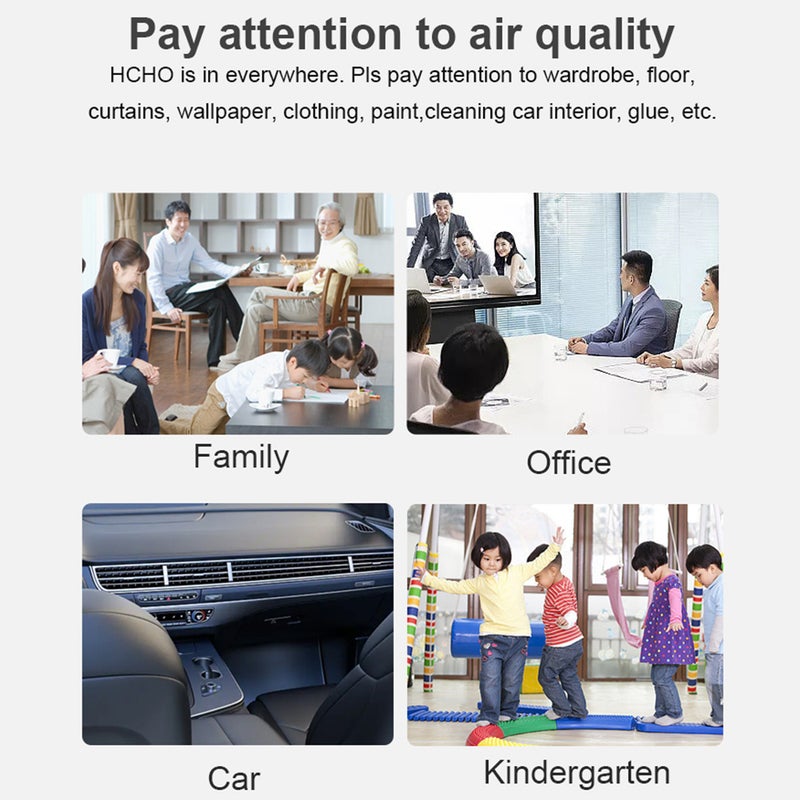 NOYAFA JSM16 5-in-1 Household Air Quality Monitor PM2.5/CO2/HCHO/TVOC Detector Temperature Humidity Tester Rechargeable Desktop Thermometer Hygrometer Formaldehyde Analyzer Real-time Monitoring - Image 4