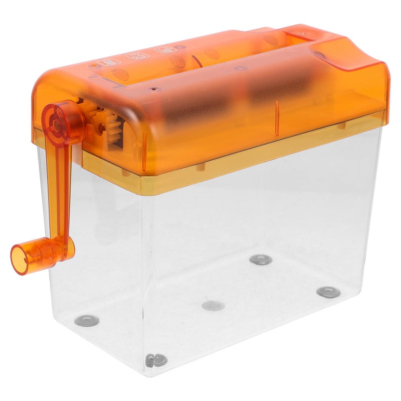 Orange Mini Handheld Paper Shredder Portable Manual Cutter Home Office - Image 2