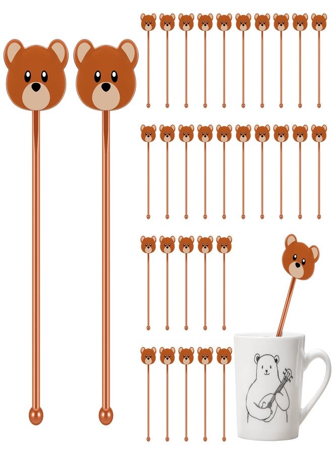 Vesici 30 Pcs We Can Bearly Wait Bear Baby Shower Coffee and Cocktail Drink Swizzle Sticks 6 Inch Bear Cocktail Stirrers for Baby Shower Party Supplies Birthday Tea Coffee Bar Decoration - Image 1