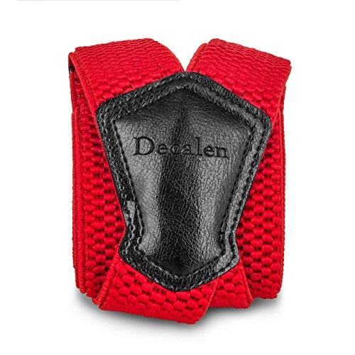 Decalen Mens Suspenders Very Strong Clips Heavy Duty Braces Big and Tall X Style (Red) - Image 2