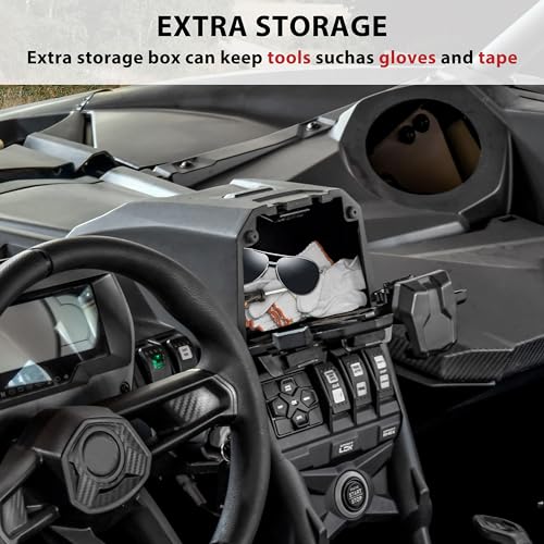 SAUTVS Electronic Device Tablet Phone Holder for Can-Am Maverick X3 2017-2025 Accessories, X3 Electronic Device Mounts with Storage Box Organizer Tray, Replace #715002874 - Image 5