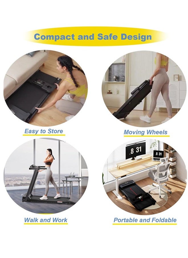 Sandinrayli - Folding Treadmill, Foldable Home Fitness Equipment with LCD for Walking & Running, Cardio Exercise Machine, Store Under Bed/Sofa, Preset and Adjustable Programs - Image 1