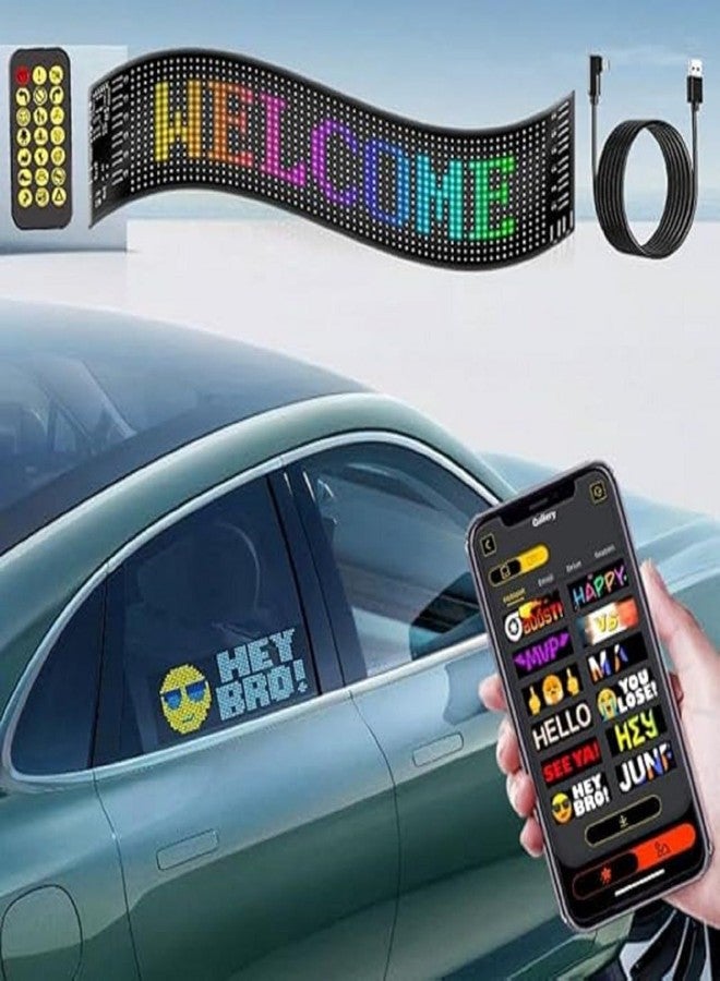 Dweezhet Flexible Customizable LED Matrix Panel Display Led Screen Advertising Led Board Panel LED Sign Car Bluetooth App LED Matrix Pixel Panel,Flexible LED Scrolling Digital Display(7x3 Inch,1pcs) - Image 2
