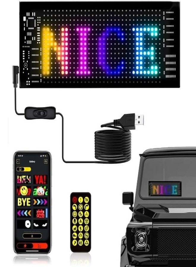 Dweezhet Flexible Customizable LED Matrix Panel Display Led Screen Advertising Led Board Panel LED Sign Car Bluetooth App LED Matrix Pixel Panel,Flexible LED Scrolling Digital Display(7x3 Inch,1pcs) - Image 1
