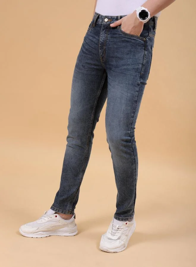 The Indian Garage Co Men Slim Fit Solid Mid-Rise Stretchable Jeans