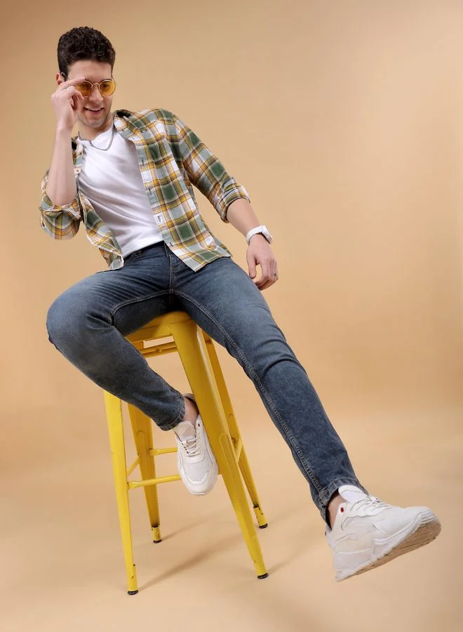 The Indian Garage Co Men Slim Fit Solid Mid-Rise Stretchable Jeans