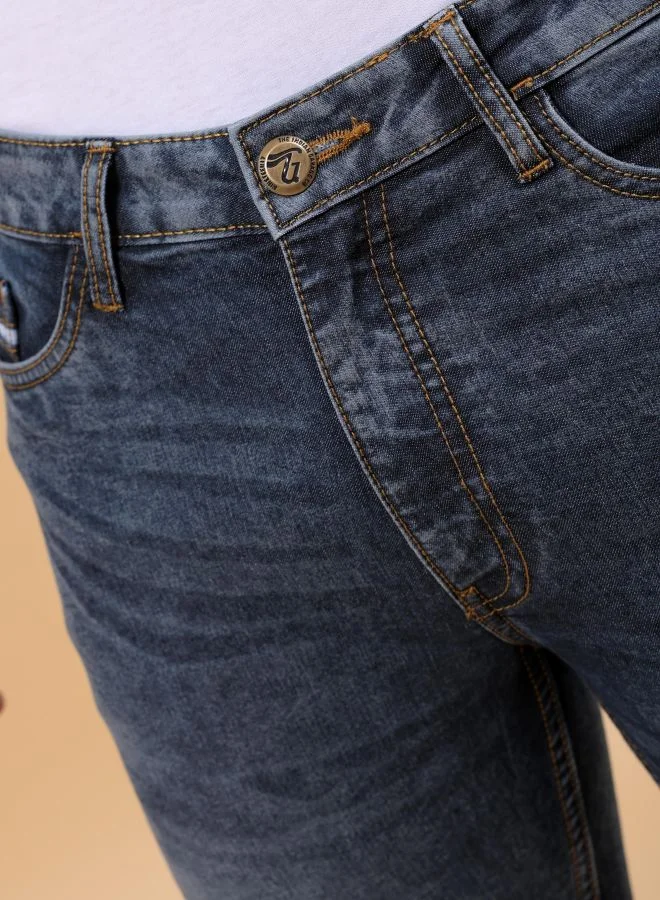 The Indian Garage Co Men Slim Fit Solid Mid-Rise Stretchable Jeans