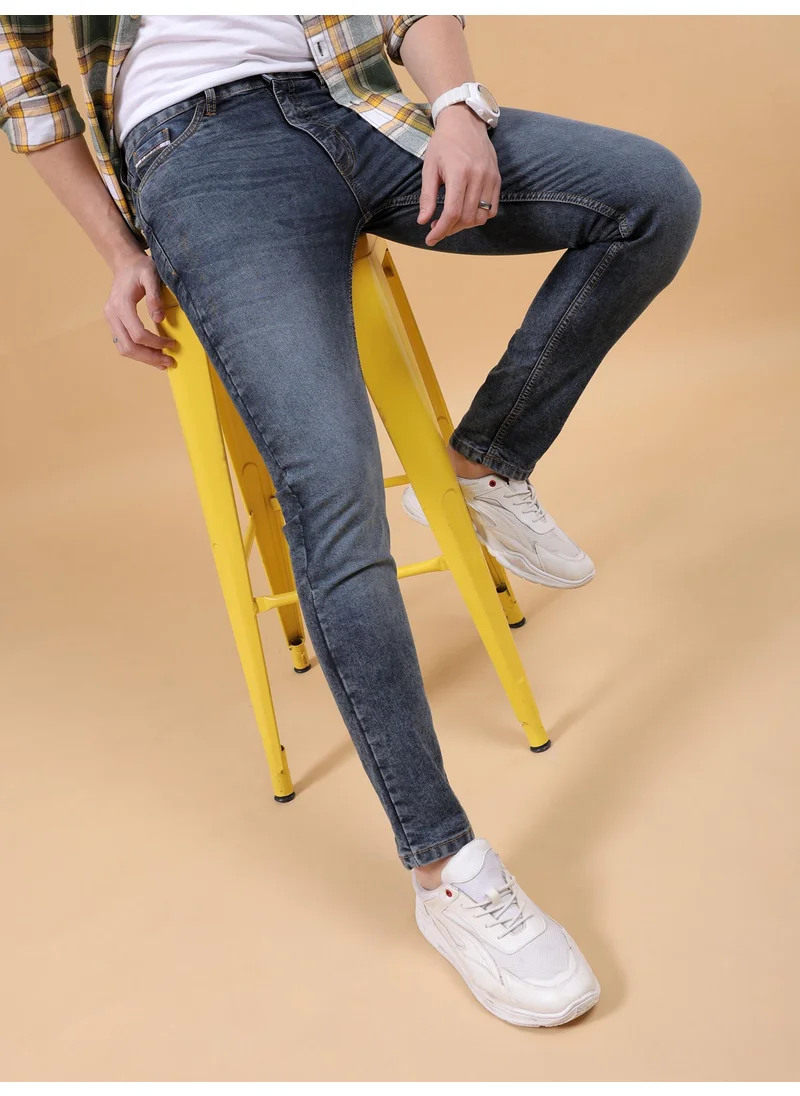 The Indian Garage Co Men Navy Cotton Stretchable G-101-Slim Fit Jeans Jeans