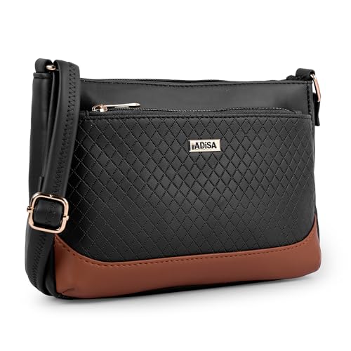 ADISA Women Girls Color Block Cross Body Sling Bag (SL5168-BLA) - Image 1