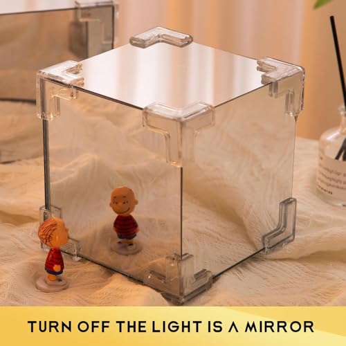 FOMQUAZLI Acrylic Tulip Night Light,Led Decorative Nights Lamp for Bedroom,Handmade DIY Magic Cube Tulips Flower Table Lamp and Mirror 2 in 1,21 Flowers Birthday Gifts for Women and Girl Gifts, Clear - Image 4
