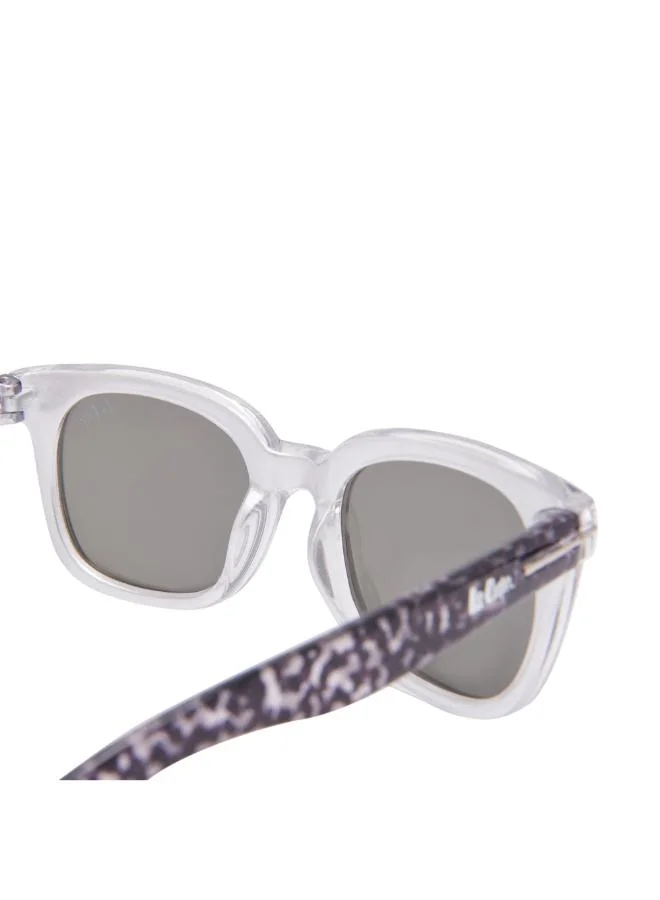 Lee Cooper Polarized Sunglasses Silver Frame Silver Mirror Mirror Lens 47mm  - LCK116C02