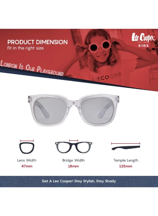 Lee Cooper Polarized Sunglasses Silver Frame Silver Mirror Mirror Lens 47mm  - LCK116C02