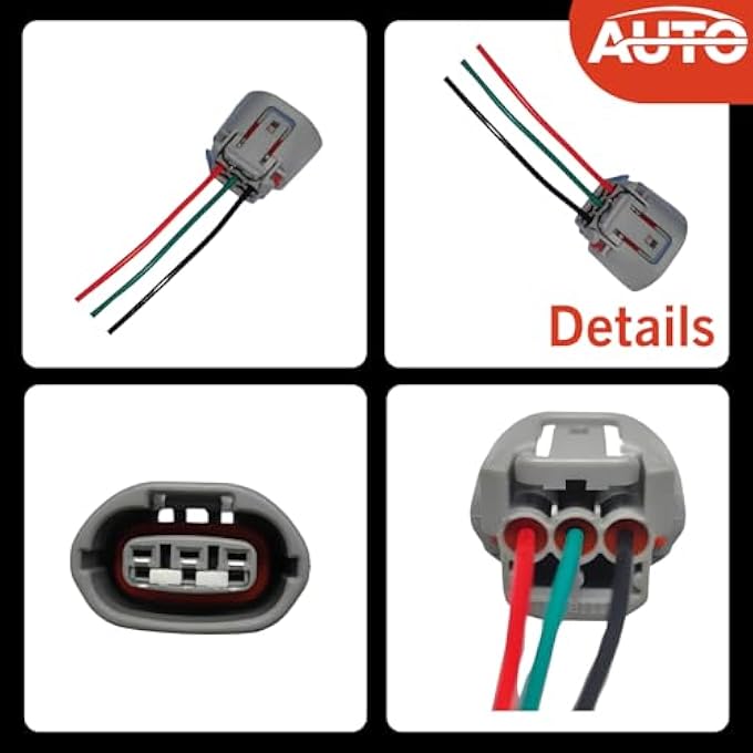 AUTO OCCASION Automotive Alternators Plug Connector Pigtail 3 PIN Compatible With A8 Quattro RS7 S6 S7 S8, Compatible with Infiniti G25 G35 G37 M35 M37 Q40 Q50 Q60 Q70 Q70L (Pack of 4) - Image 2