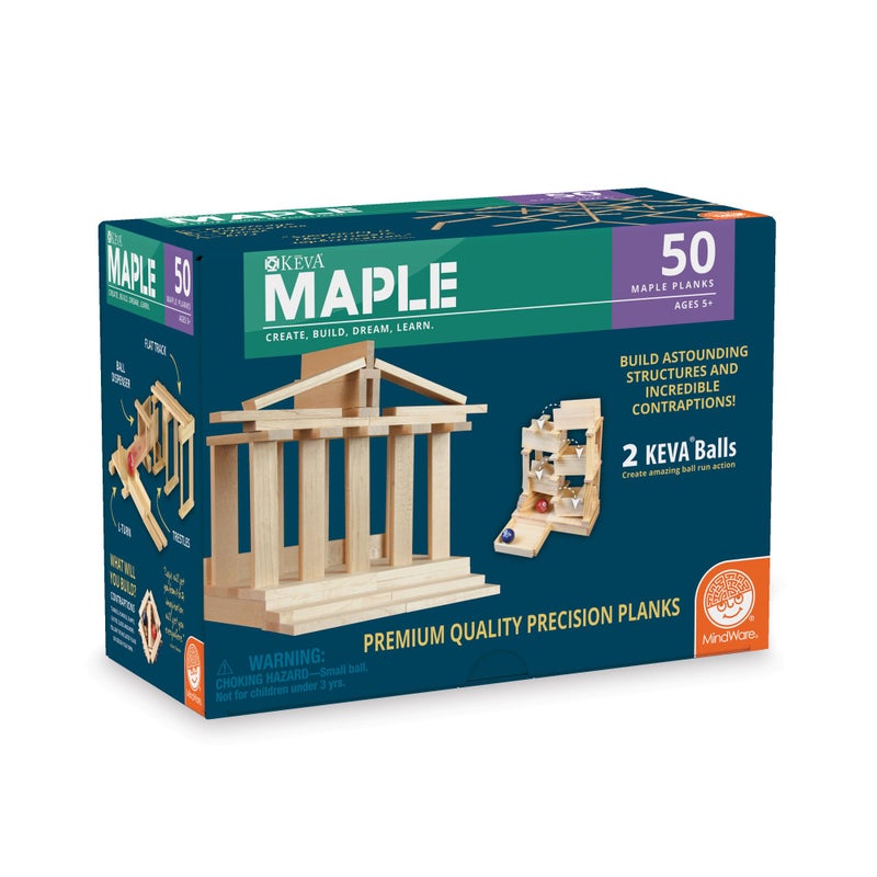 MindWare KEVA Maple 50 Planks FreeForm 3D Building for Kids Create Your own Architecture Designs Wood Blocks - Image 3