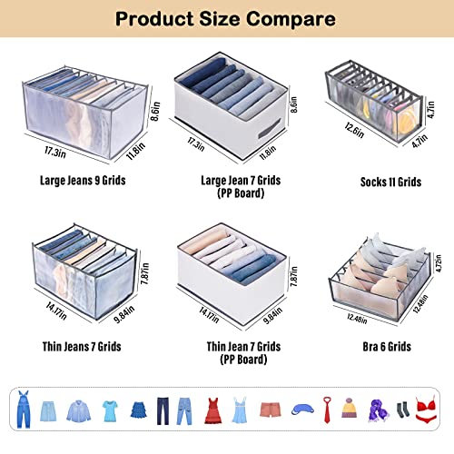 TIGARI Wardrobe Clothes Organizer, Draw and Closet Organizers, Storage for Socks, Underwear, Bra Ties, Baby Clothes (Gray) - Image 4