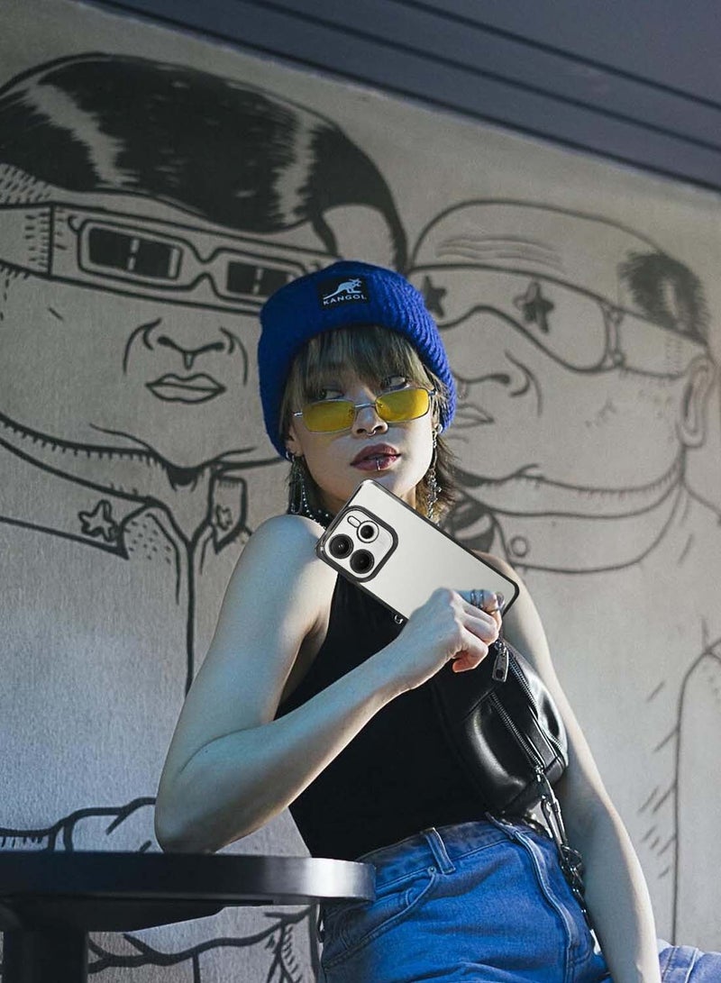 Wtech Xiaomi Redmi Note 14 5G 2024 PU Luxury Plating Raised Lips Camera Hole Case Cover - Clear/Black - Image 3