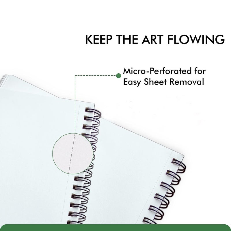Moaae Mopo MOMP Premium A5 ArtbookSketchbook for ArtistsDrawing Notebook for Students120 Page55x85 Inch160 GSM Compatible with a Charcoal Watercolors Acrylic Paint Ink or Pencil - Image 4