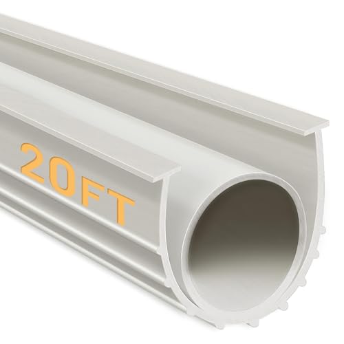 DGSL Garage Door Seals Bottom Rubber Weather Stripping Sealing Strip Replacement, Universal Weatherproof Threshold Buffering (20 Ft, White) - Image 1