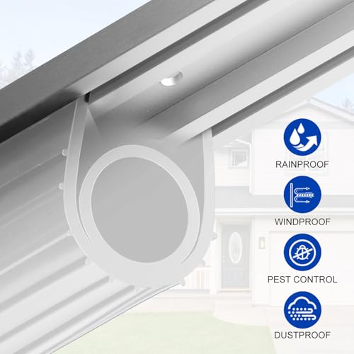 DGSL Garage Door Seals Bottom Rubber Weather Stripping Sealing Strip Replacement, Universal Weatherproof Threshold Buffering (20 Ft, White) - Image 5