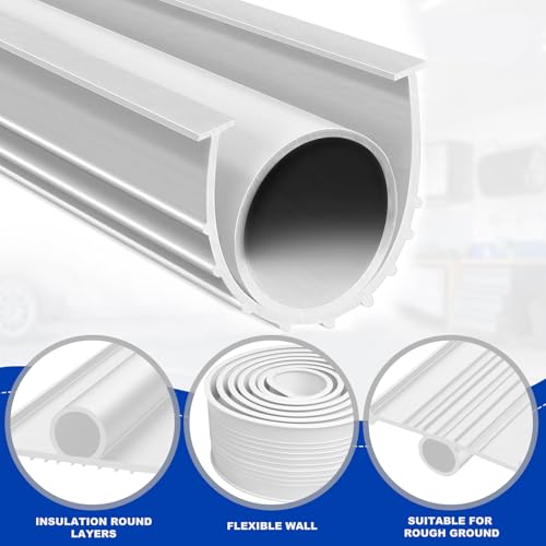 DGSL Garage Door Seals Bottom Rubber Weather Stripping Sealing Strip Replacement, Universal Weatherproof Threshold Buffering (20 Ft, White) - Image 2