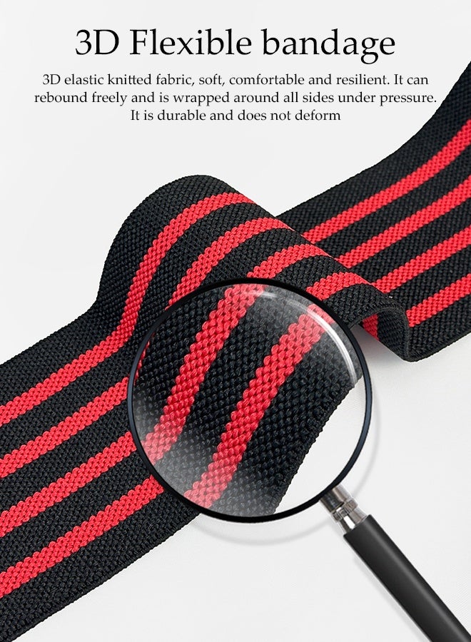 DUNISO 2 Pcs Fitness Knee Straps， Knee Brace Compression Bandage，Elastic Knee Wrap Compression Bandage Brace Support for Legs，Strong Toughness, Durable and Not Deformed，Protective Gear for Training Squat Weightlifting Equipment，1.8m - Image 4