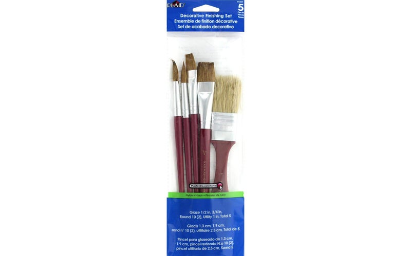 Plaid Decorative Paint Brush Set, 44209 (5-Piece), Large - Image 1