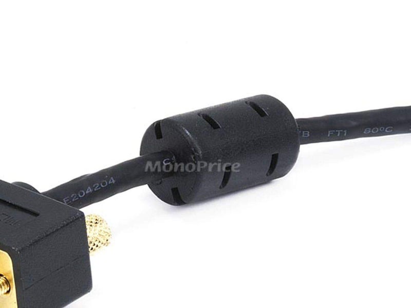 Monoprice 1.5ft Ultra Slim SVGA Super VGA 30/32AWG M/M Monitor Cable w/ ferrites (Gold Plated Connector) - Image 3