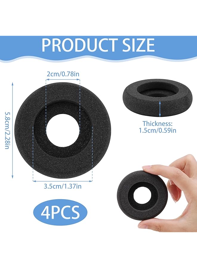 إيروريكس وسائد أذن سماعات الرأس وسائد أذن سماعات الرأس أغطية سماعات رأس بديلة وسائد سماعة رأس بديلة عبوة من 4 قطع باللون الأسود - Image 2