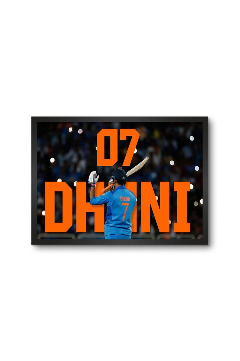 LAMRON MS Dhoni HD Wall Art Framed Poster - Image 1