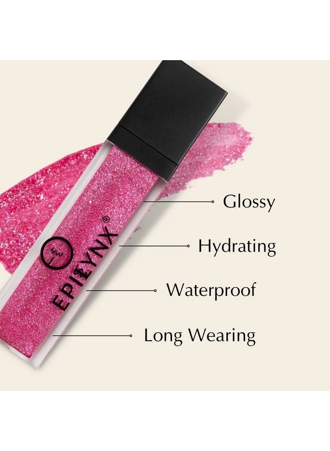 EPILYNX Vegan Glitter & Matte Liquid Lip Gloss - Moisturizing Formula for Hydration & Long Lasting Wear - Cruelty Free, Paraben Free, Gluten Free - Sweet Tooth Fuchsia Pink by Dr. Liia - Image 2