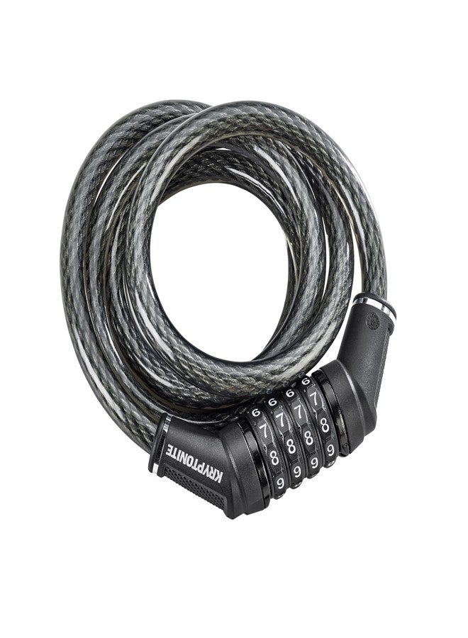 Kryptonite Resettable Combination Bike Lock Cable, 6ft. x 12mm Braided Steel Cable Anti-Theft Security Bicycle Lock with Keys for Outdoor Equipment, Bicycles, Scooters, Fence, Gate - Image 1