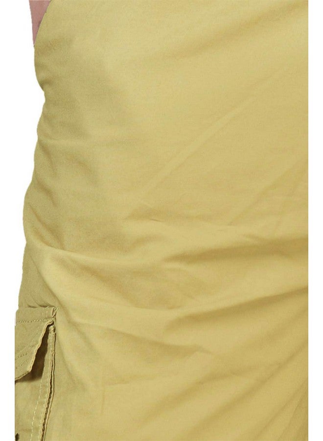 0-Degree 0-DEGREE Men's Regular Fit Three Quarter Shorts Khakhee 38 Inch - Yellow - Image 4