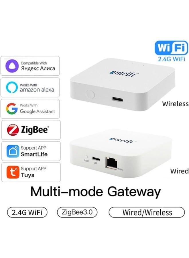 melfi Zigbee Hub Home Automation Gateway Tuya Smartlife, Wifi Smart Home Bridge Remote Controller, Work With Zigbee Smart Devices, Hassle Free Control Of 128 Devices At A Time (Zigbee Wired Hub) - Image 2