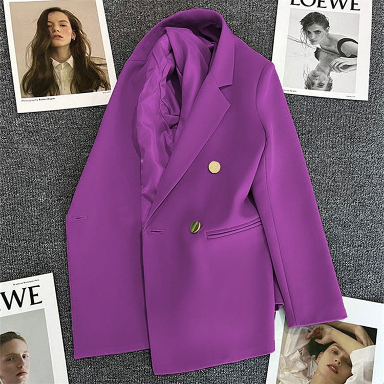 2025 Autumn Suit Collar Polyester Patchwork Long Sleeve Commuting Style Women'S Pocket One-Button Blazer - Image 2