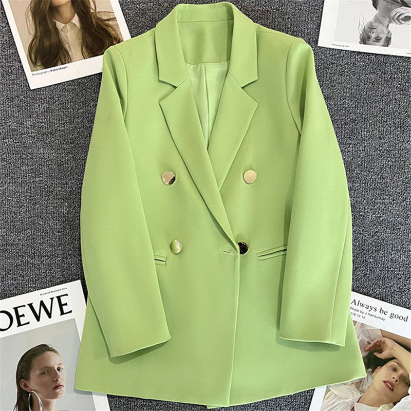2025 Autumn Suit Collar Polyester Patchwork Long Sleeve Commuting Style Women'S Pocket One-Button Blazer - Image 5