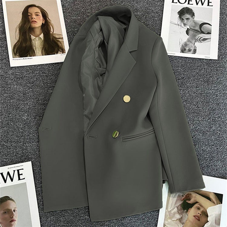 2025 Autumn Suit Collar Polyester Patchwork Long Sleeve Commuting Style Women'S Pocket One-Button Blazer - Image 3