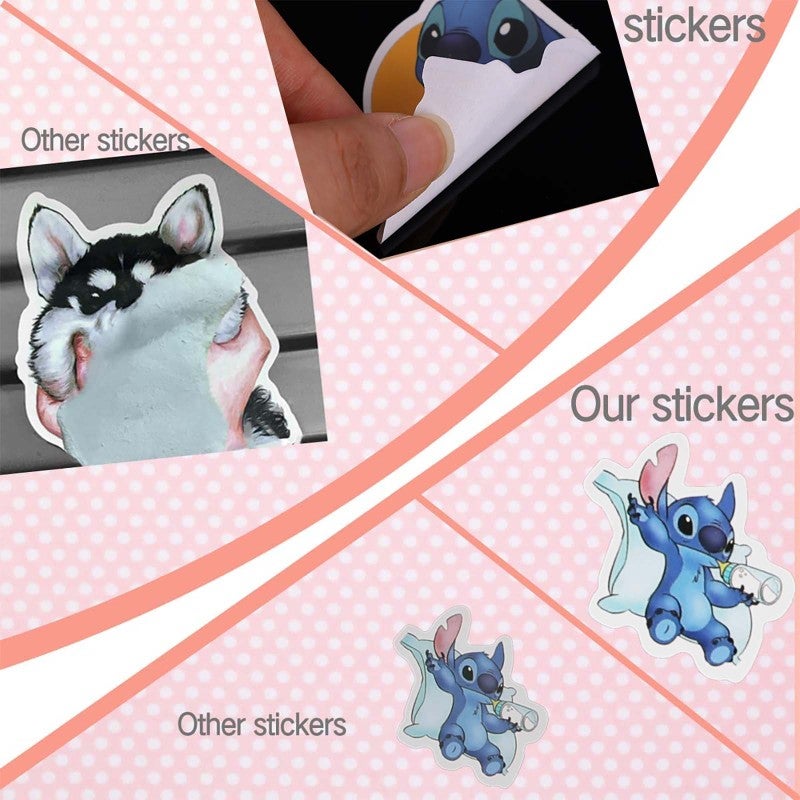Stitch Stickers 100 Pcs Waterproof PVC Vinyl - Sun Protection No-Duplicate 2-4.5 Inch Decals for Car Bumper Laptop Water Bottle Decorating Gift for Friends Family Lovers - Image 3