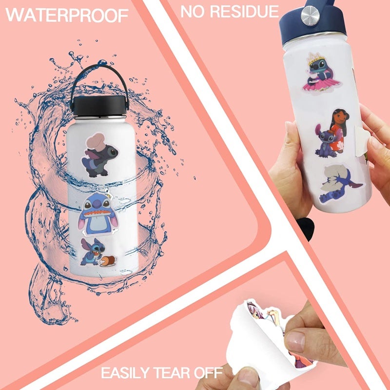 Stitch Stickers 100 Pcs Waterproof PVC Vinyl - Sun Protection No-Duplicate 2-4.5 Inch Decals for Car Bumper Laptop Water Bottle Decorating Gift for Friends Family Lovers - Image 5