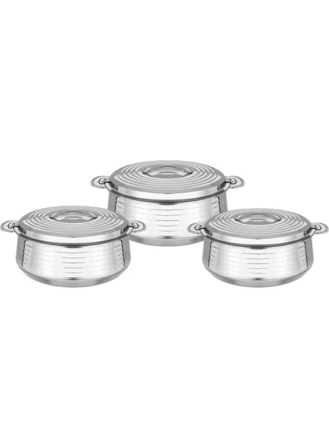 طقم حافظات طعام، 3 قطع - فضي - Image 1