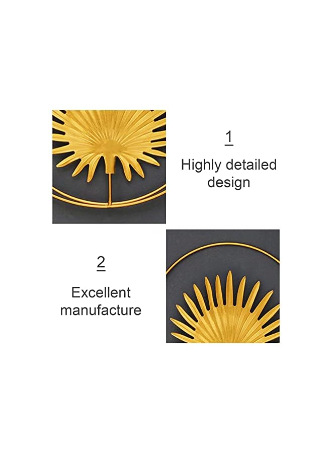 KASTWAVE Wall Decor, 3Pcs Gold Metal Wall Art Decor, Gold Ginkgo, Maple, Monstera Leaf Wall Decor For Bedroom, Easy Installation Great For Bedroom Hanging Parts, Hotel Wall Decoration - Image 4