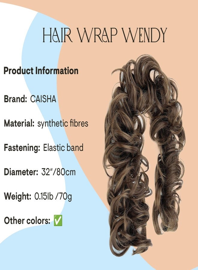 CAISHA PRETTYSHOP XXXL Hairpiece Hair Wrap Scrunchie Scrunchy Updos, VOLUMINOUS, Curly Messy Bun, Brown # 4T6 HW23 - Image 2
