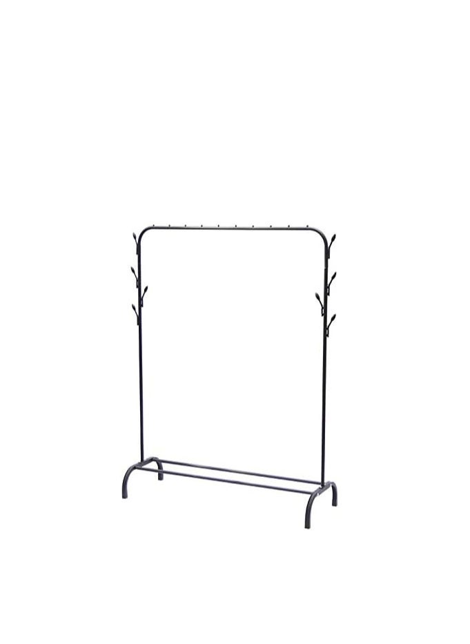 ECVV - ECVV رف الملابس والأحذية مع خطافات تثبيت على شكل شجرة 110x43x158 سم أسود - Image 1