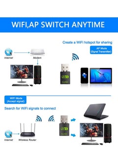 Generic USB WiFi Bluetooth Adapter, 600Mbps Dual Band 2.4/5Ghz Wireless Network External Receiver, Mini WiFi Dongle for PC/Laptop/Desktop  - Image 5