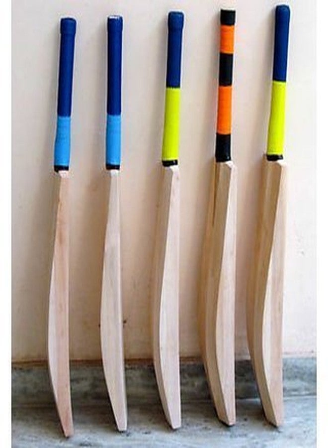 تي آر مضرب كريكيت عادي من تي آر سبورتس، مصنوع من خشب الصفصاف الكشميري، بمقبض قصير، حجم كامل، متعدد الألوان - Image 1