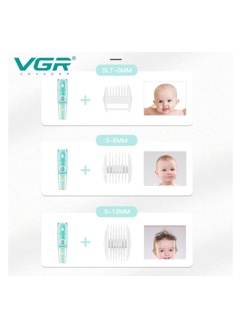 VGR V-151 Kids Hair Clipper With Ceramic Blades Ultra Low Noise Run Time: 120 Minutes (Aqua Green) - Image 3