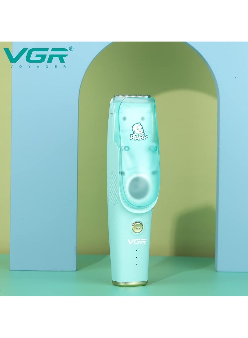VGR V-151 Kids Hair Clipper With Ceramic Blades Ultra Low Noise Run Time: 120 Minutes (Aqua Green) - Image 1