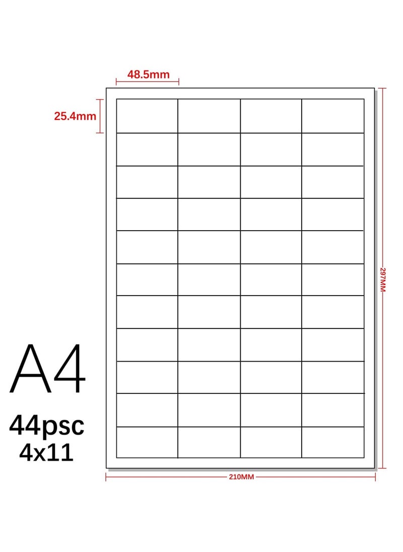 ECVV ECVV Printable A4 Self Adhesive Stickers Shipping Mailing Label FBA Package Paper Compatible for Laser & Ink Jet Printers 44-up Labels White(50 Sheets, 2200 Labels)  - Image 3