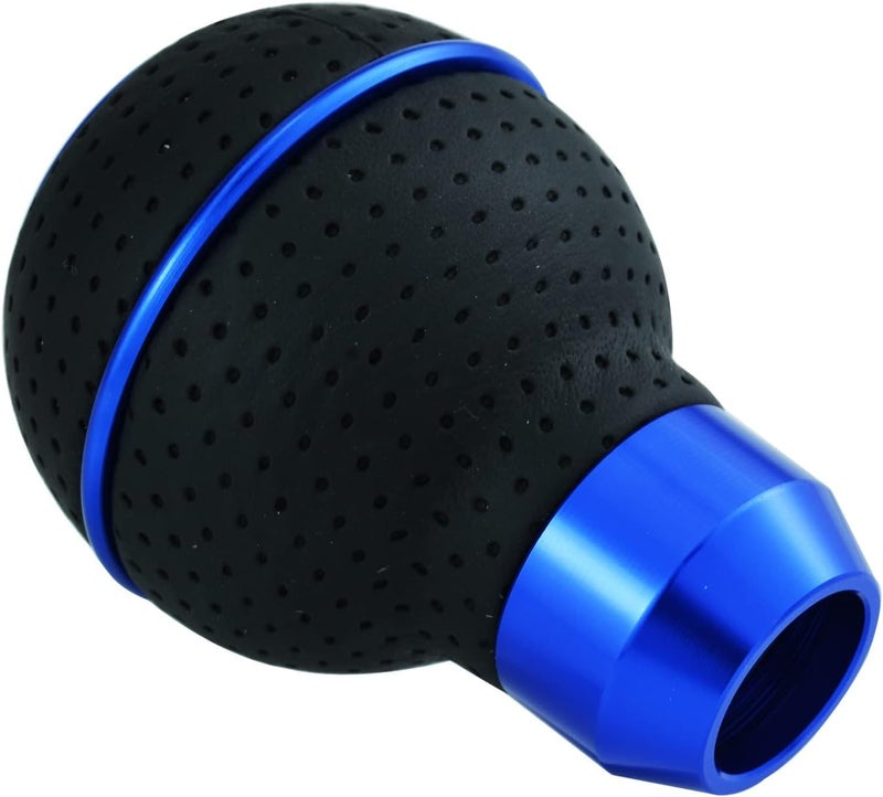 aakichi 5 Speed Shifter Knob Ball Transmission Handle Car PU Leather Gear Stick Knob for Most Manual Automotive Vehicles (Blue Circle) - Image 2